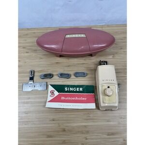Vintage Singer Buttonholer Attachment w/‎ Case & Manual Sewing Machine 1960